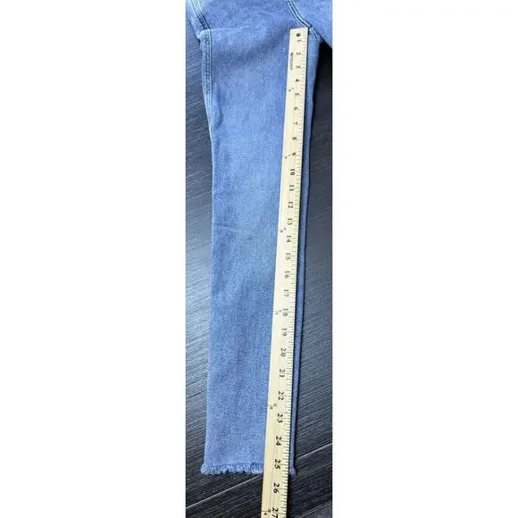 We The Free Free People Raw Hem Straight Cut Jeans Size 26, 25” Inseam - Picture 3 of 8